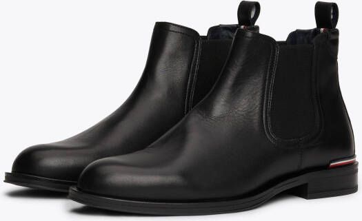 Tommy Hilfiger Chelsea-boots CORE RWB HILFIGER LTH CHELSEA hakken enkellaars zakelijke schoen met strepen op de hiel