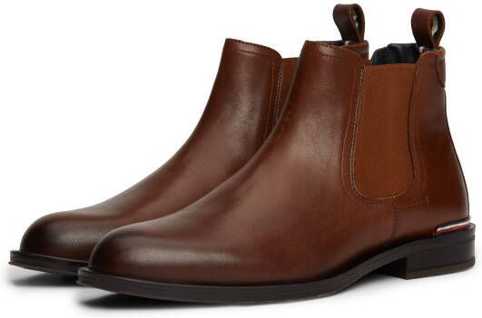 Tommy Hilfiger Chelsea-boots CORE RWB HILFIGER LTH CHELSEA hakken enkellaars zakelijke schoen met strepen op de hiel