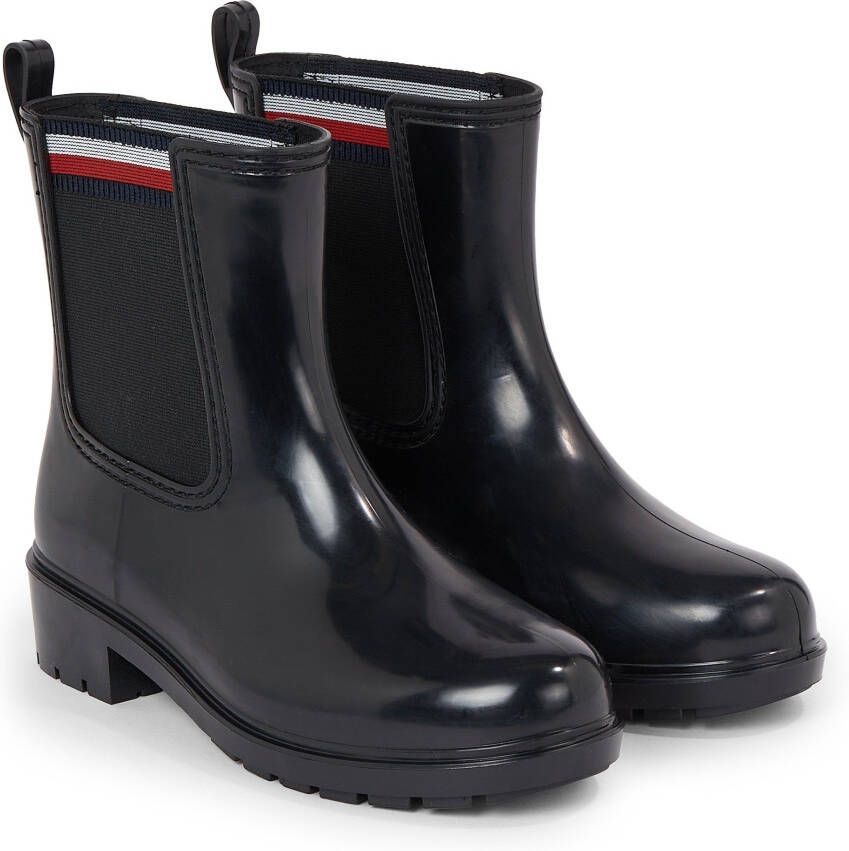 Tommy Hilfiger Chelsea-boots CORPORATE ELASTIC RAINBOOT met stretchinzet aan beide zijden