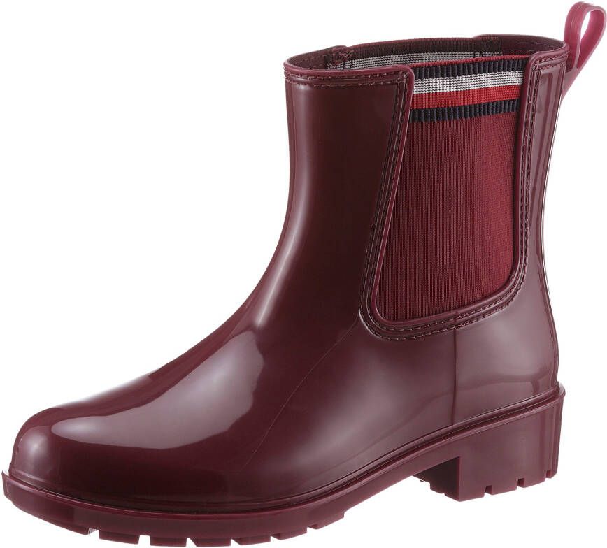 Tommy Hilfiger Chelsea-boots CORPORATE ELASTIC RAINBOOT met stretchinzet aan beide zijden