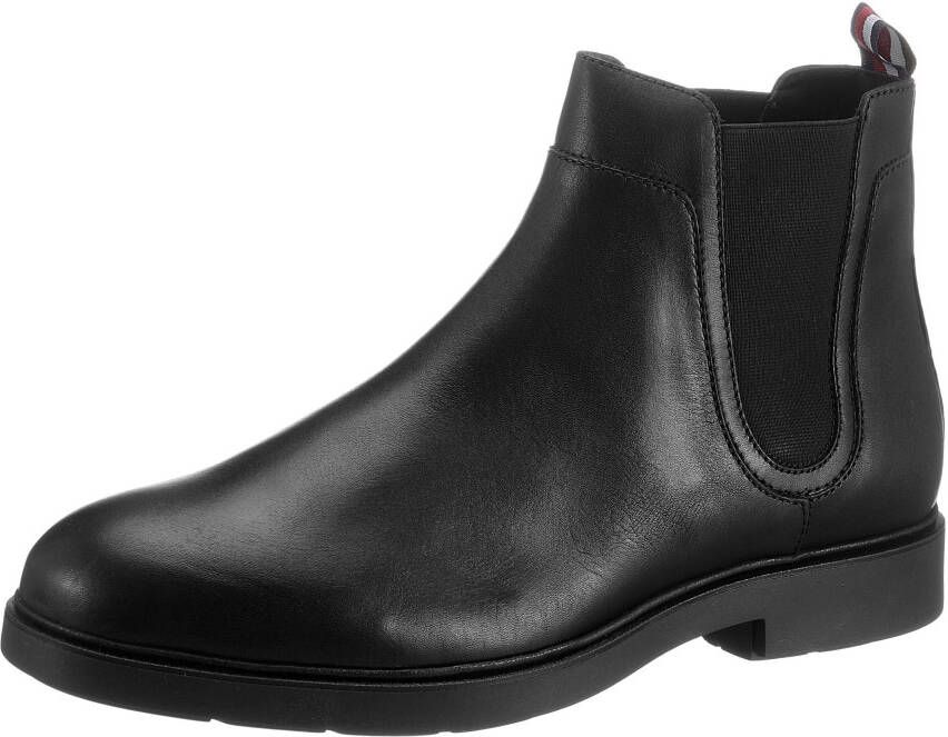 Tommy Hilfiger Chelsea-boots ELEVATED ROUNDED LTH CHELSEA met stretchinzet