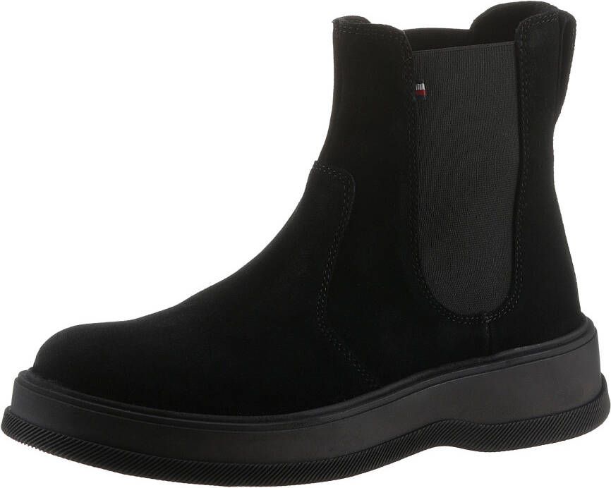 Tommy Hilfiger Chelsea-boots TH EVERYDAY CORE SUEDE CHELSEA met stretchinzet