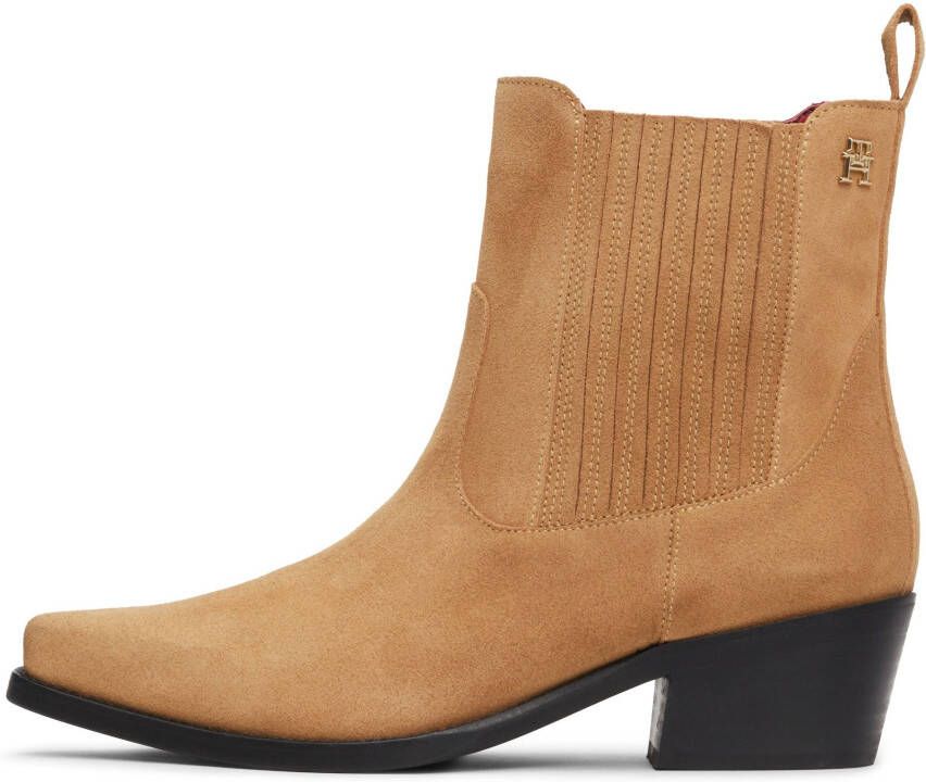 Tommy Hilfiger Cowboylaarsjes TH SUEDE COWBOY BOOT hakken western enkellaars laarzen in spitse vorm - Foto 3