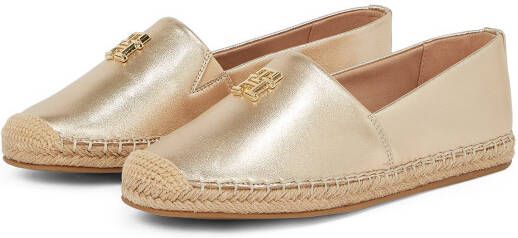 Tommy Hilfiger Espadrilles TH LOGO METALLIC LEATHER ESPAD zomerschoen slippers instapschoen met th-sieraandeel