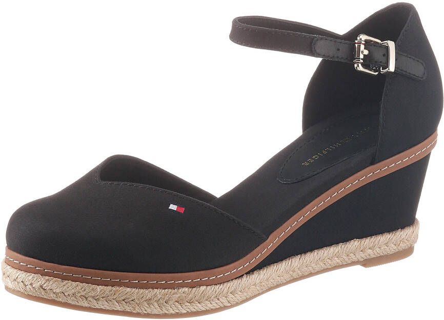Tommy Hilfiger Gesppumps BASIC CLOSED TOE MID WEDGE sandaal met bandjes sleehak zomerschoen met verstelbare gesp