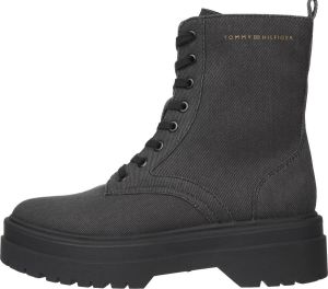 Tommy Hilfiger Hoge veterschoenen FEMININE ESSENTIAL CANVAS BOOT met profielzool