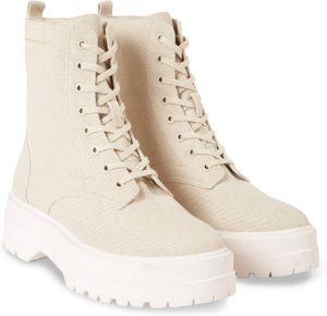 Tommy Hilfiger Hoge veterschoenen FEMININE ESSENTIAL CANVAS BOOT met profielzool