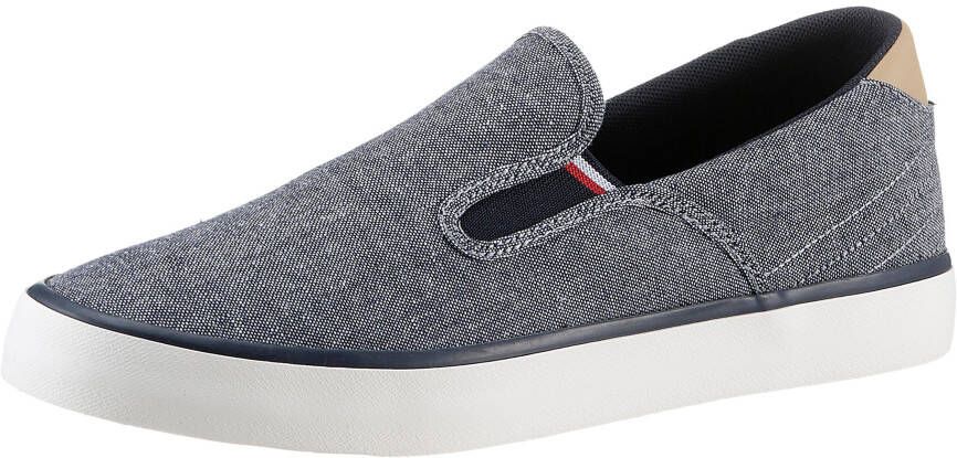 Tommy Hilfiger Instappers TH HI VULC LOW SLIPON CHAMBRAY Slip-on sneaker vrijetijdsschoen met praktische stretchinzetten