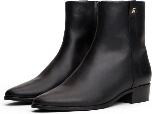 Tommy Hilfiger Laarsjes TH LEATHER POINTY ZIP BOOTIE