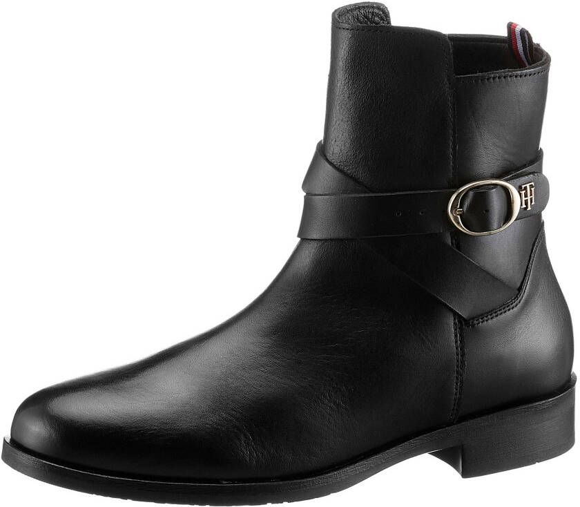 Tommy Hilfiger Laarsjes TH BELT FLAT BOOT met stijlvolle siergesp