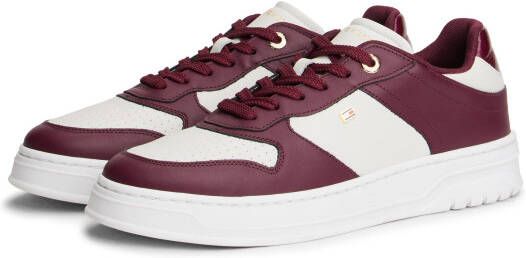 Tommy Hilfiger Plateausneakers TH SPORTY CUPSOLE LEATHER vrijetijdsschoen lage schoen veterschoen met zijlogo