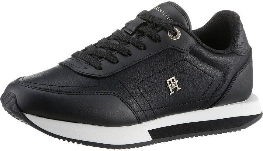 Tommy Hilfiger Plateausneakers ELEVATED ESSENT RUNNER MONOGRAM vrijetijdsschoen lage schoen veterschoen met th-monogram