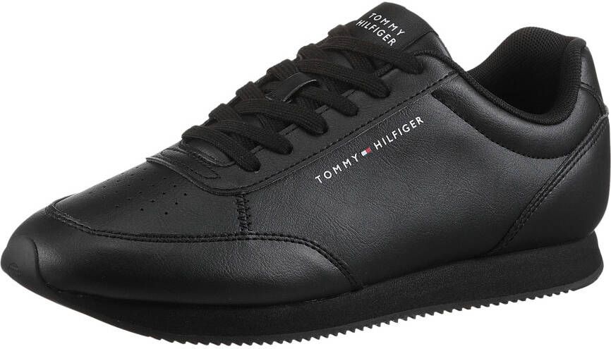 Tommy Hilfiger Plateausneakers LO RUNNER PU MIX vrijetijdsschoen lage schoen veterschoen met gepolsterde schacht
