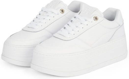 Tommy Hilfiger Plateausneakers PLATFORM LUX COURT SNEAKER vrijetijdsschoen lage schoen veterschoen met gepolsterde schacht