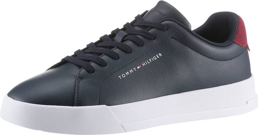 Tommy Hilfiger Plateausneakers TH COURT LEATHER GRAIN ESS vrijetijdsschoen halfschoen veterschoen met logo-opdruk