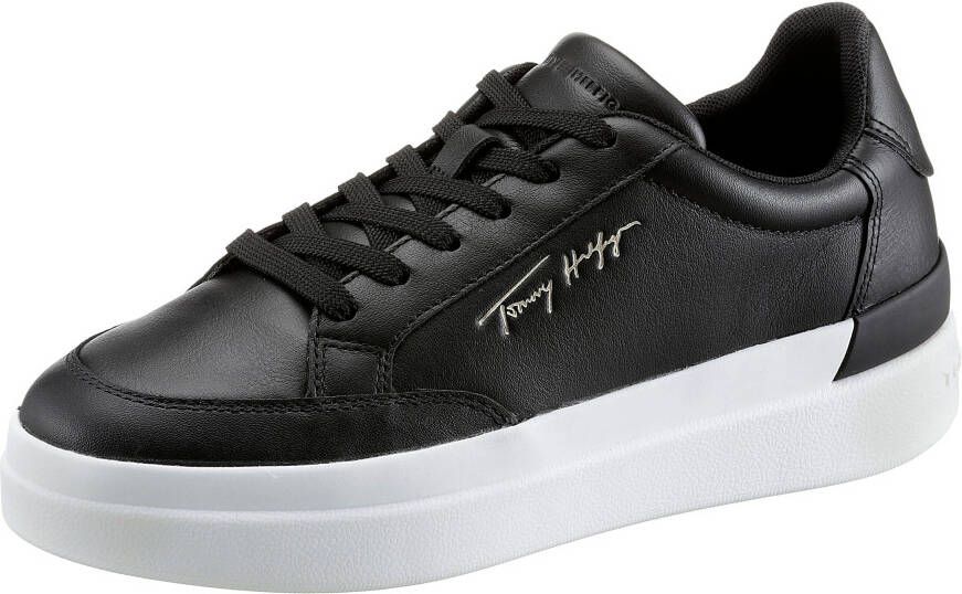 Tommy Hilfiger Plateausneakers TH SIGNATURE LEATHER SNEAKER met een gestempeld logo op de tong - Foto 5