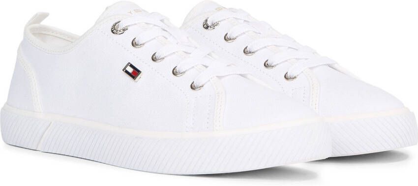 Tommy Hilfiger Plateausneakers VULC CANVAS SNEAKER vrijetijdsschoen lage schoen veterschoen met praktische aantrek-lus - Foto 4