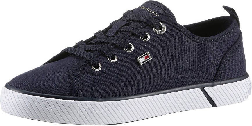 Tommy Hilfiger Plateausneakers VULC CANVAS SNEAKER vrijetijdsschoen lage schoen veterschoen met praktische aantrek-lus - Foto 2