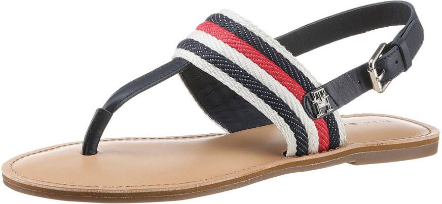 Tommy Hilfiger Sandalen FLAT SANDAL CORPORATE met strepen in tommy-kleuren