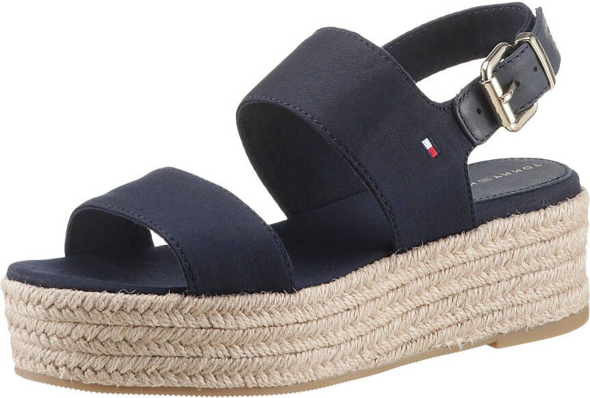 Tommy Hilfiger Sandalen MID WEDGE SANDAL zomerschoen sandaal met jute-beklede plateauhak