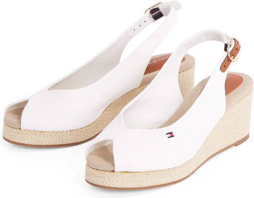 Tommy Hilfiger Sleehaksandaaltjes FLAG MID WEDGE ESPAD SLINGBACK plateau zomerschoen riem-sandaal met verstelbare gesp