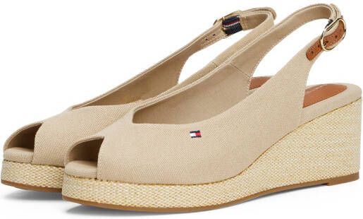Tommy Hilfiger Sleehaksandaaltjes FLAG MID WEDGE ESPAD SLINGBACK plateau zomerschoen riem-sandaal met verstelbare gesp
