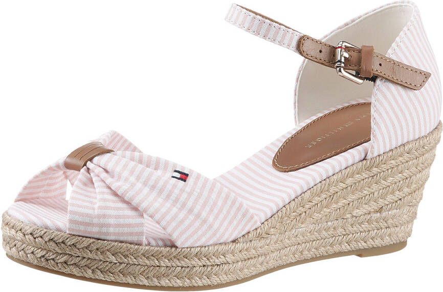 Tommy Hilfiger Sleehaksandaaltjes HIGH WEDGE SEERSUCKER