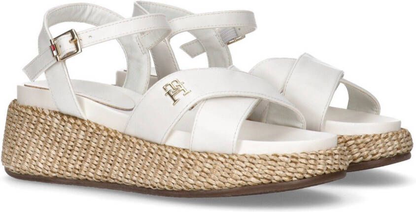 Tommy Hilfiger Sleehaksandaaltjes PLATFORM SANDAL zomerschoen sandaal wig hak met modieuze jute-zool