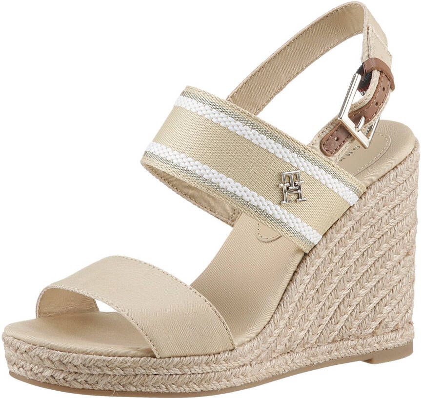 Tommy Hilfiger Sleehaksandaaltjes WEBBING HIGH WEDGE SANDAL