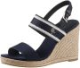 Tommy Hilfiger Sleehaksandaaltjes WEBBING HIGH WEDGE SANDAL zomerschoen sandaal wig hak met zij th-label - Thumbnail 2