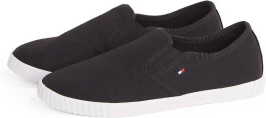 Tommy Hilfiger Slip-on sneakers CANVAS SLIP-ON SNEAKER vrijetijdsschoen instapschoen slipper lage schoen vlaggenborduring