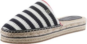 Tommy Hilfiger Slippers FEMININE CROCHET MULE ESPADRILLE met doorstiknaad