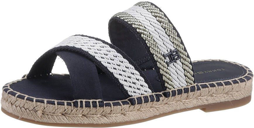 Tommy Hilfiger Slippers GOLDEN WEBBING SANDAL met markante siernaden