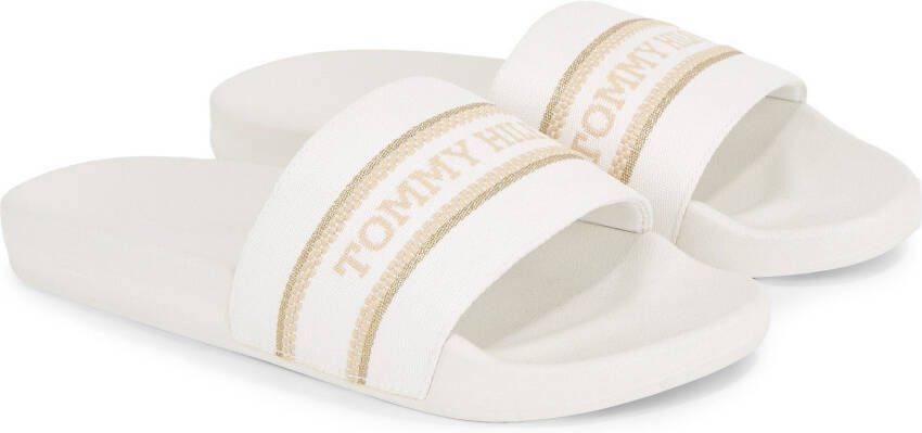 Tommy Hilfiger Slippers HILFIGER POOLSLIDE WITH WEBBING platform summer shoe slippers in comfortable shape - Foto 3