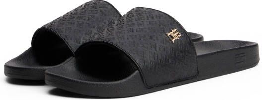 Tommy Hilfiger Slippers TH MONOGRAM POOLSIDE comfort-schoen zomerschoen instapschoen met th-sieraad