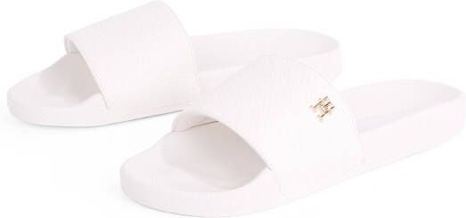 Tommy Hilfiger Slippers TH MONOGRAM POOLSIDE comfort-schoen zomerschoen instapschoen met th-sieraad