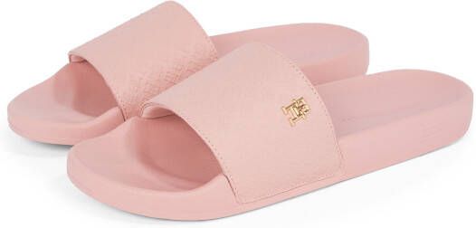 Tommy Hilfiger Slippers TH MONOGRAM POOLSIDE comfort-schoen zomerschoen instapschoen met th-sieraad