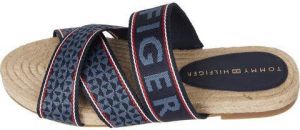 Tommy Hilfiger Slippers TOMMY WEBBING FLAT ESPADRILLE met opvallend logo