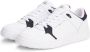 Tommy Hilfiger Basket core leren sneakers wit donkerblauw - Thumbnail 2