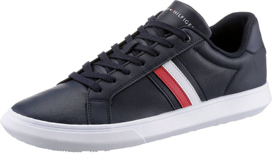 Tommy Hilfiger Sneakers CORPORATE CUP LEATHER STRIPES met strepen in tommy-kleuren