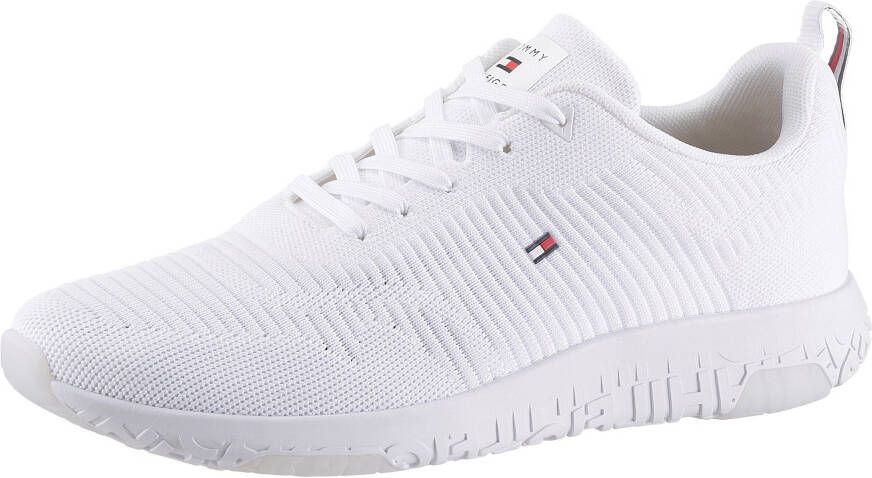 Tommy Hilfiger Sneakers CORPORATE KNIT RIB RUNNER met zijlogo-vlag vrijetijdsschoen lage schoen veterschoen