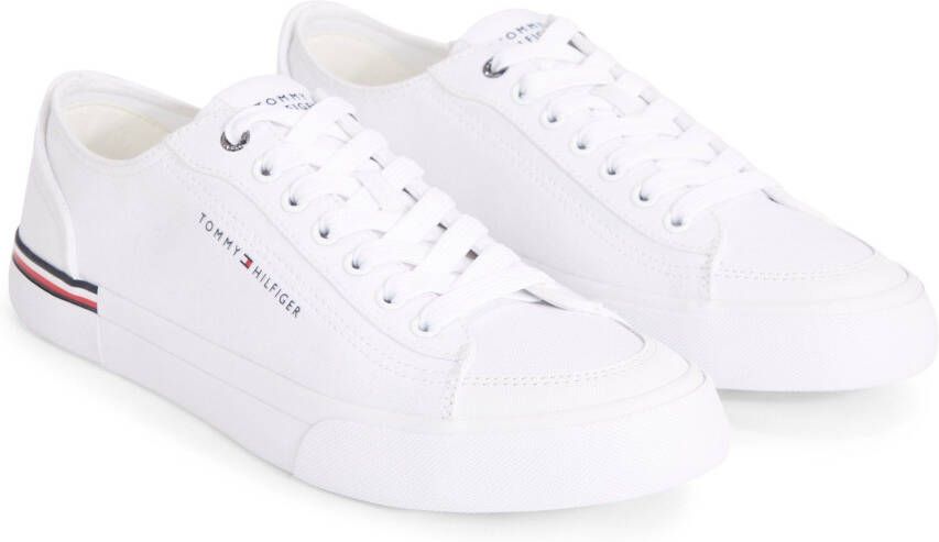 Tommy Hilfiger Sneakers CORPORATE VULC CANVAS met strepen aan de hiel vrijetijdsschoen halfhoge schoen veterschoen - Foto 2