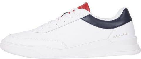 Tommy Hilfiger NU 21% KORTING Sneakers ELEVATED CUPSOLE LEATHER met contrastbeleg in tommy kleuren