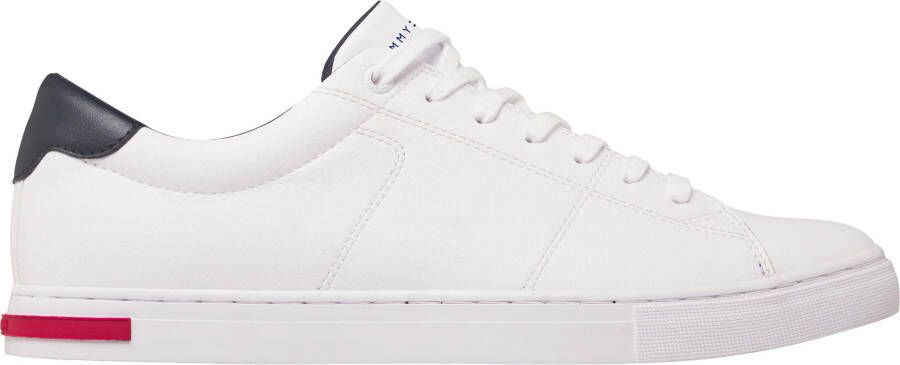 Tommy Hilfiger Sneakers ESSENTIAL LEATHER DETAIL VUL met contrastafwerking vrijetijdsschoen lage schoen veterschoen