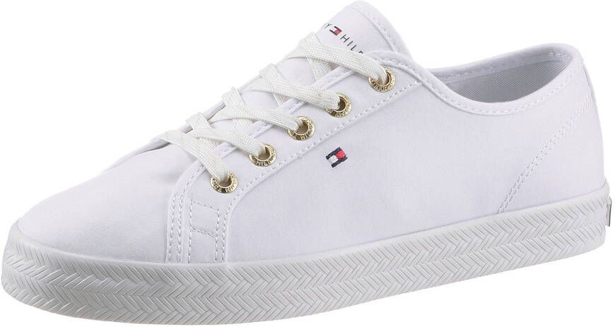 Tommy Hilfiger Sneakers ESSENTIAL NAUTICAL SNEAKER met goudkleurige oogjes vrijetijdsschoen lage schoen veterschoen