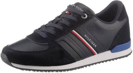 Tommy Hilfiger Sneakers ICONIC RUNNER LEATHER met strepen opzij