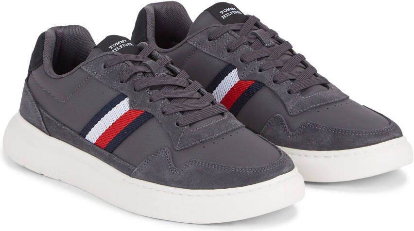 Tommy Hilfiger Sneakers LIGHT CUPSOLE LTH MIX STRIPES met gepolsterde schaprand vrijetijdsschoen halve schoen veterschoen