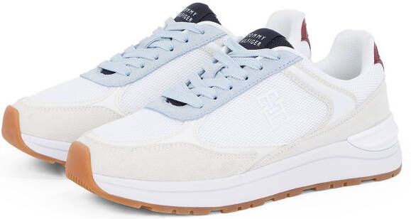 Tommy Hilfiger Sneakers met sleehak CASUAL FASHION RUNNER MIX vrijetijdsschoen lage schoen veterschoen in contrast-look