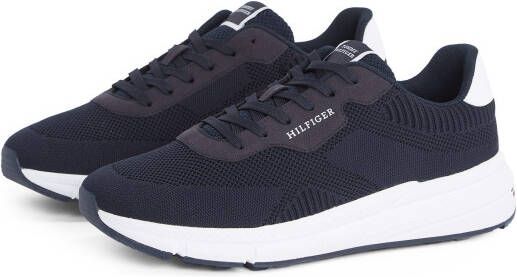 Tommy Hilfiger Sneakers met sleehak LIGHTWEIGHT RWB KNIT vrijetijdsschoen lage schoen veterschoen met contrasterend logo
