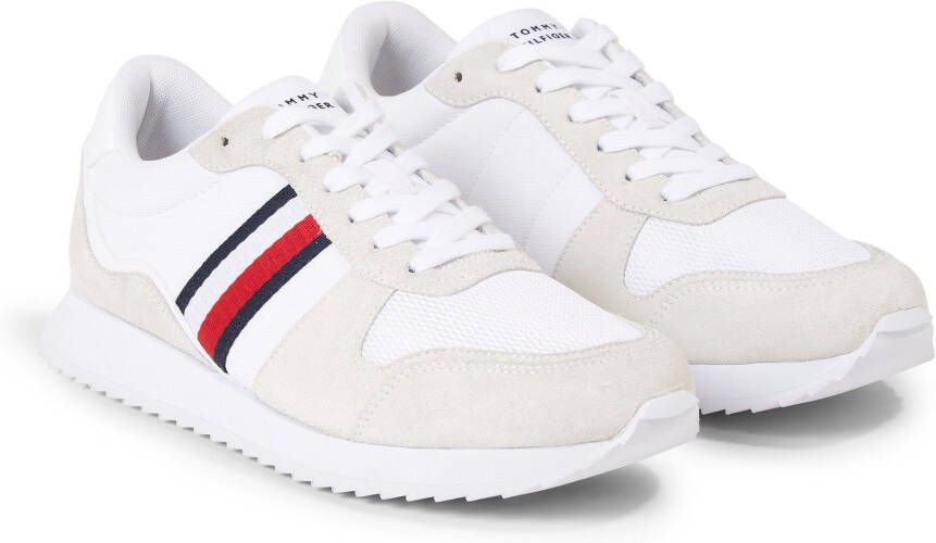 Tommy Hilfiger Sneakers RUNNER EVO MIX ESS met zijstrepen vrijetijdsschoen halfhoge schoen veterschoen
